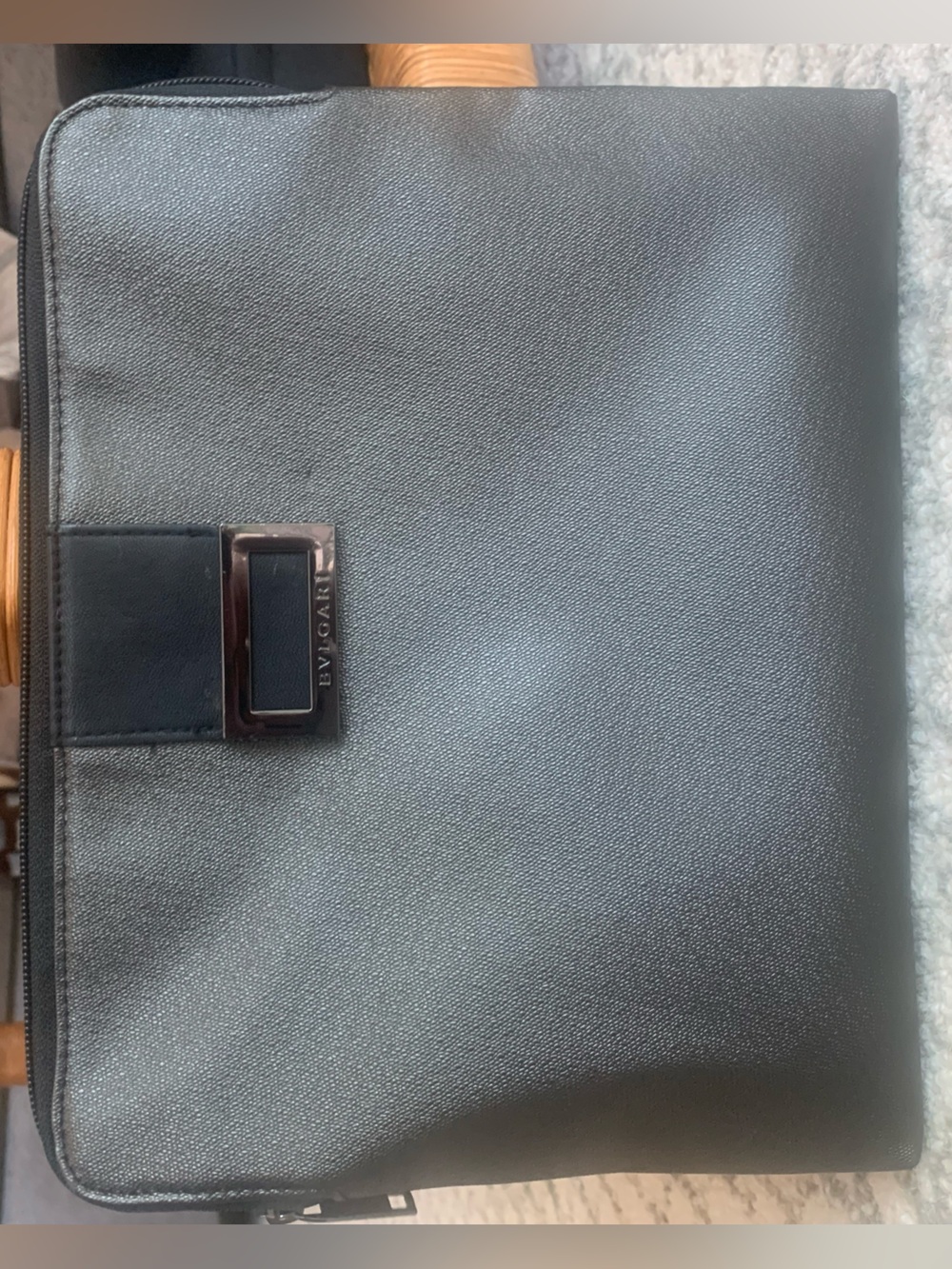 Bvlgari Black Pebbled Toiletry Pouch/ clutch/ tablet case